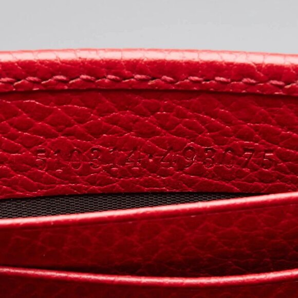 Gucci Red Leather Interlocking G Wallet On Chain Clutch Bag - Picture 7 of 10